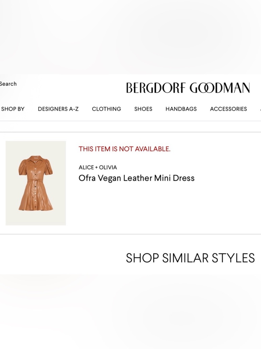 Alice + Olivia Ofra Vegan Leather Puff Sleeve Belted Mini Dress Size 0 NWOT - Picture 8 of 10
